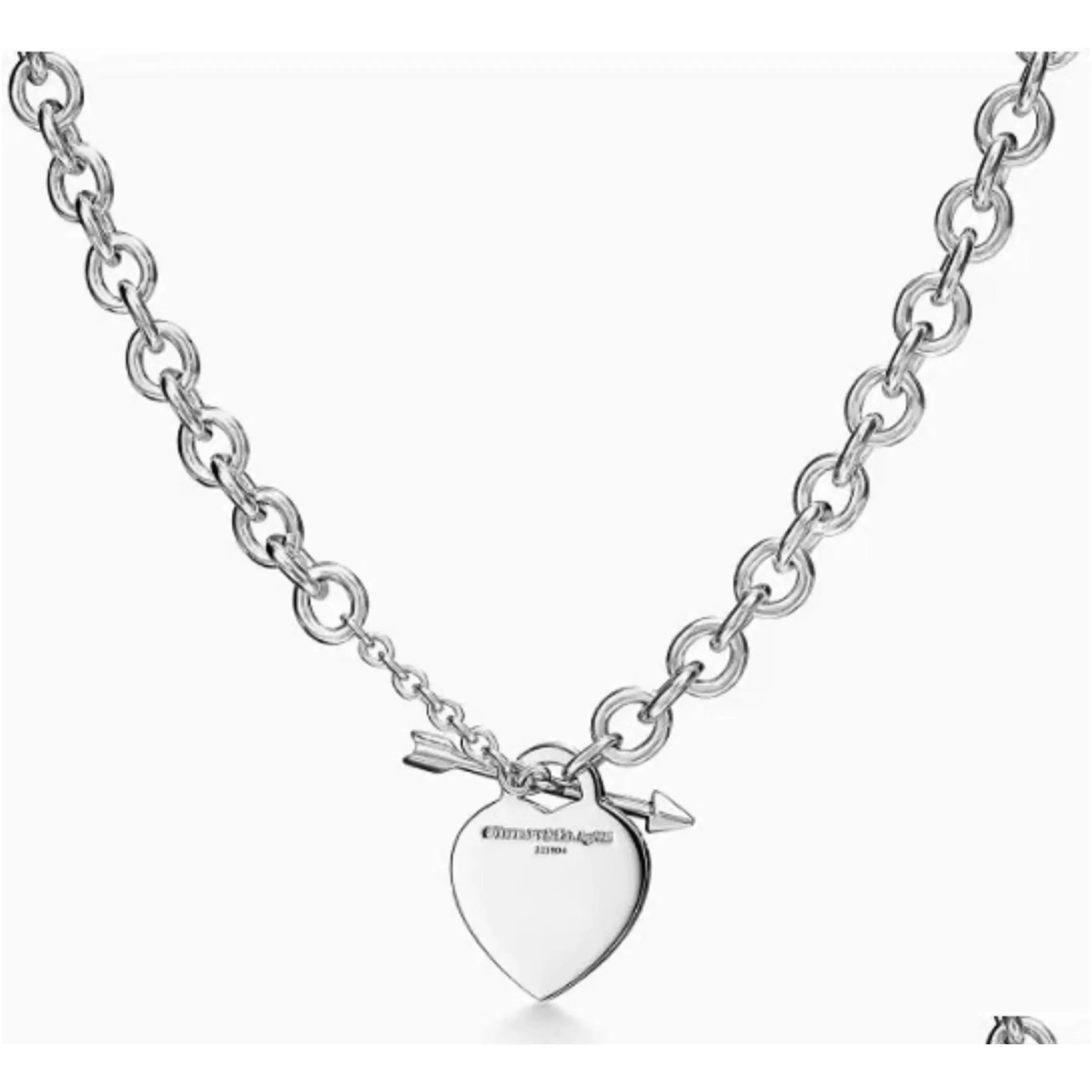 2023 t thick heart arrow series ti home necklace bracelet sets europe and america men women with collarbone chain couple necklaces