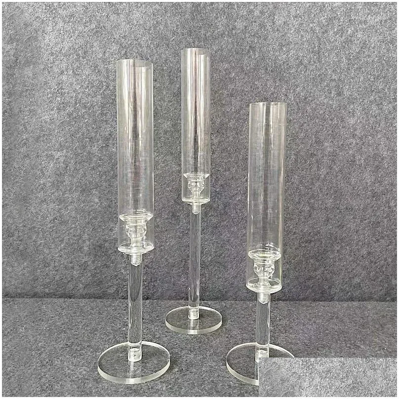 candle holders 10 sets 30 delivery brackets acrylic candlestick centrepieces road lead wedding porps christmas decora