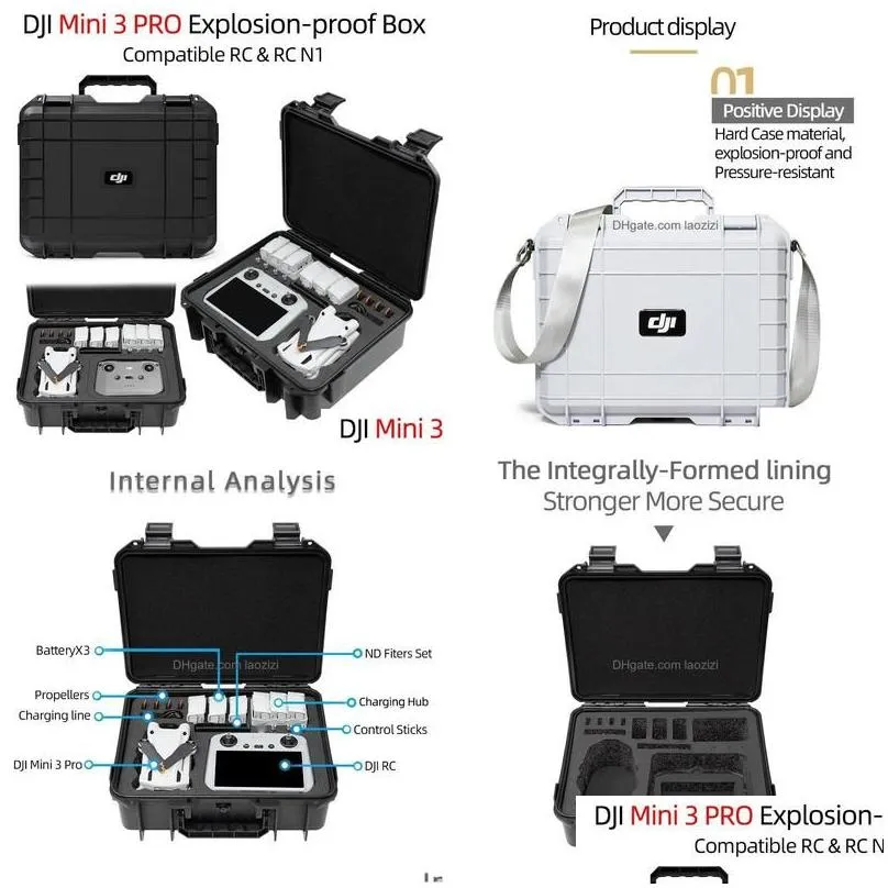 drone accessories for dji mini 3 storage box portable suitcase hard shell pro explosionproof drop delivery cameras p o drones dhwpl