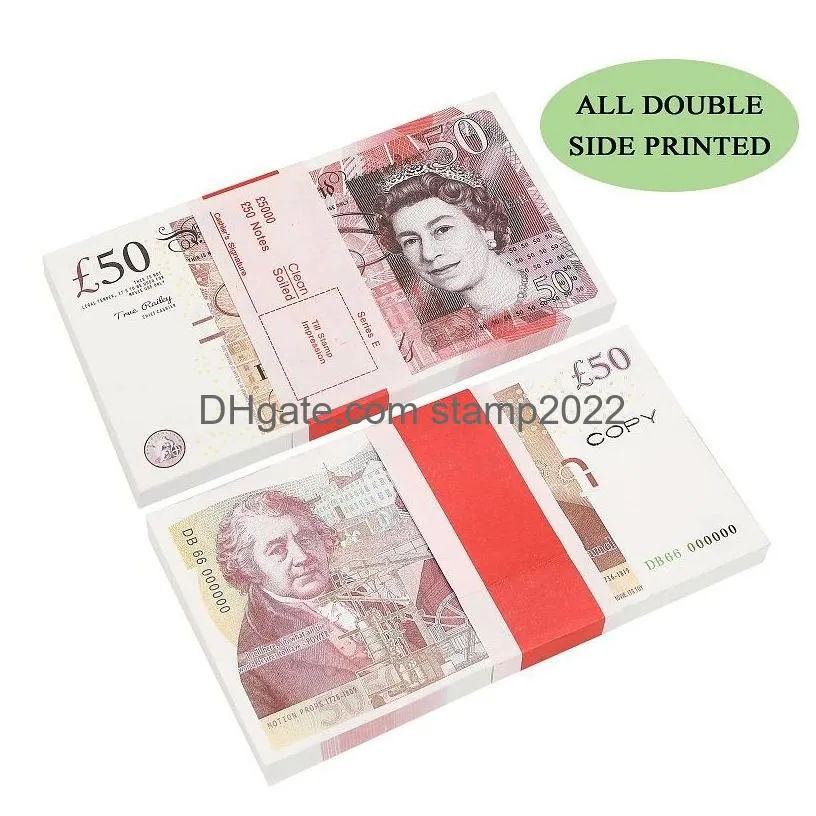 prop money paper copy uk banknote fake banknotes 100pcs/pack