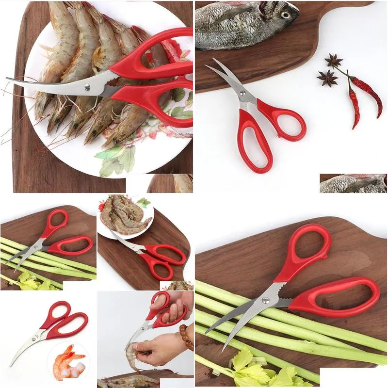  lobster shrimp crab seafood scissors shears snip shells metal material kitchen tool