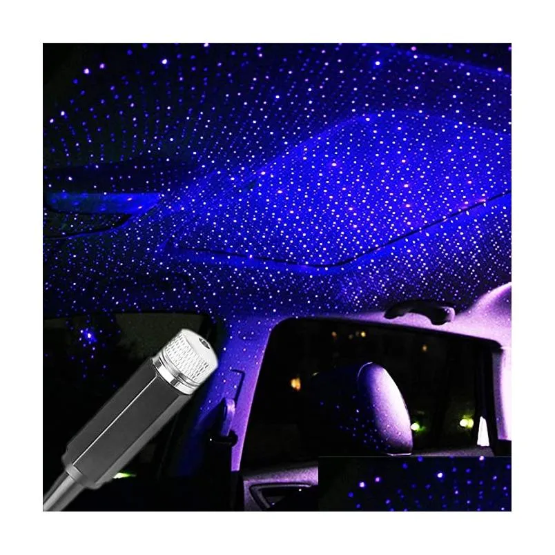 Decorative Lights Car Roof Projection Light Usb Portable Star Night Lights Adjustable Led Galaxy Atmosphere Lighting Interior Projecto Dhckw