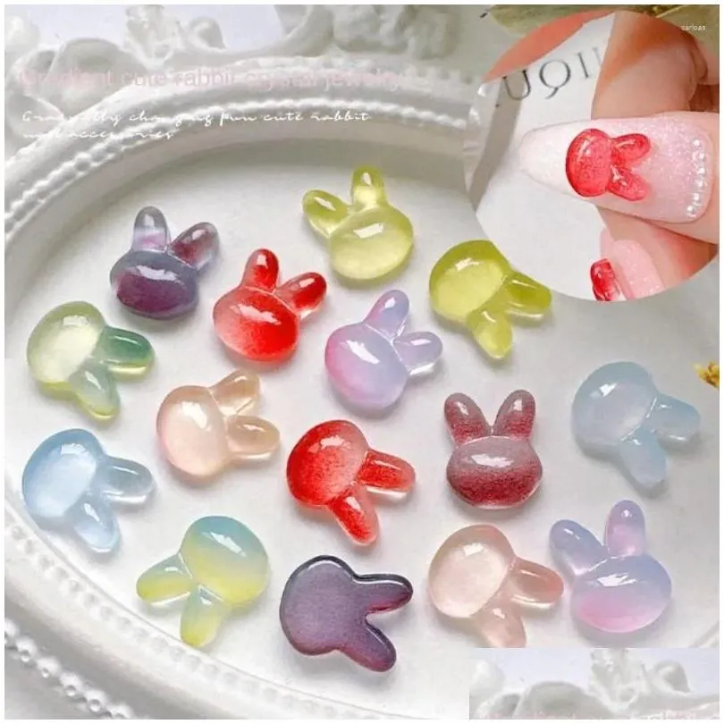 nail art decorations 20pcs/set color ornament manicure accessories rabbits drills rhinestones