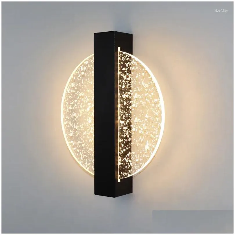 Wall Lamps Simple Modern Luxury Acrylic Indoor Surface Mounted Led Bracket Lamp Home El Decorative Bedside Lights Drop Delivery Dhzot