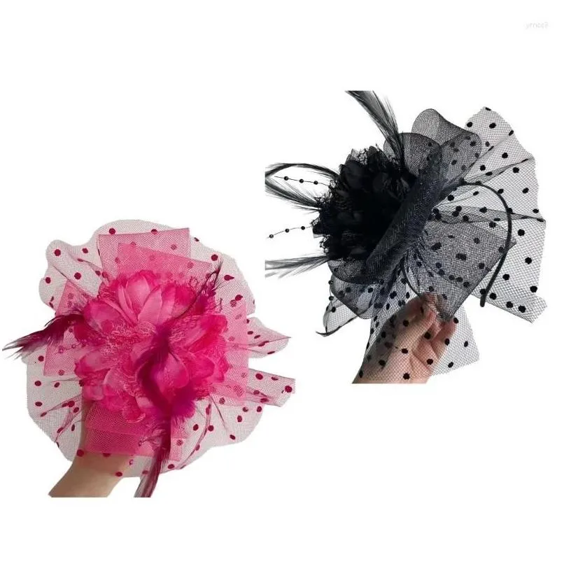 hair clips vintage headband pillbox hat tea fascinators exquisite rose for stage