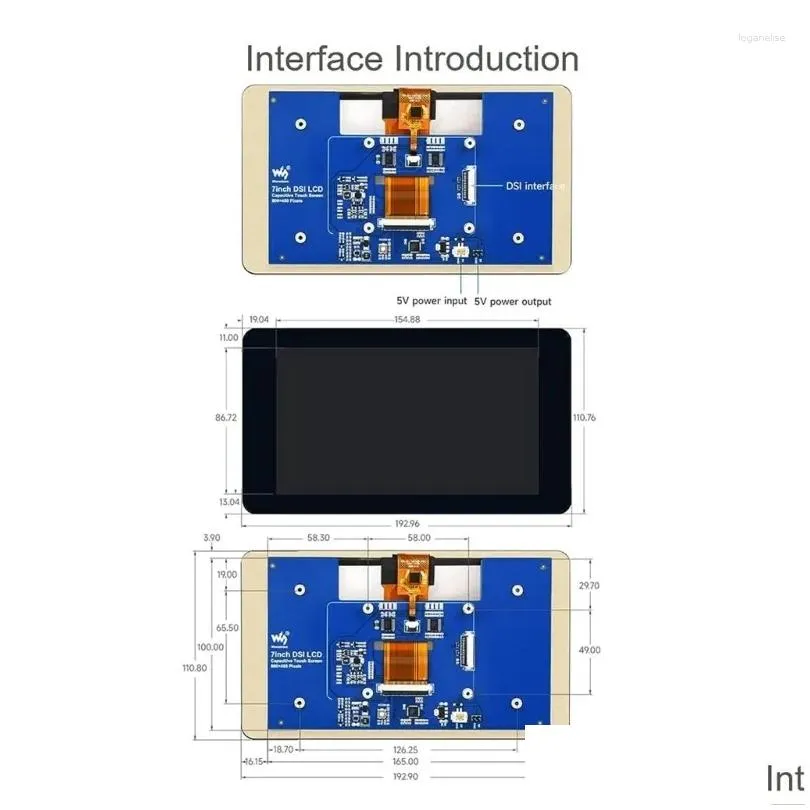 7inch lcd ips screen capacitive display for raspberrypi4b/3b /3a 3b monitors dropship