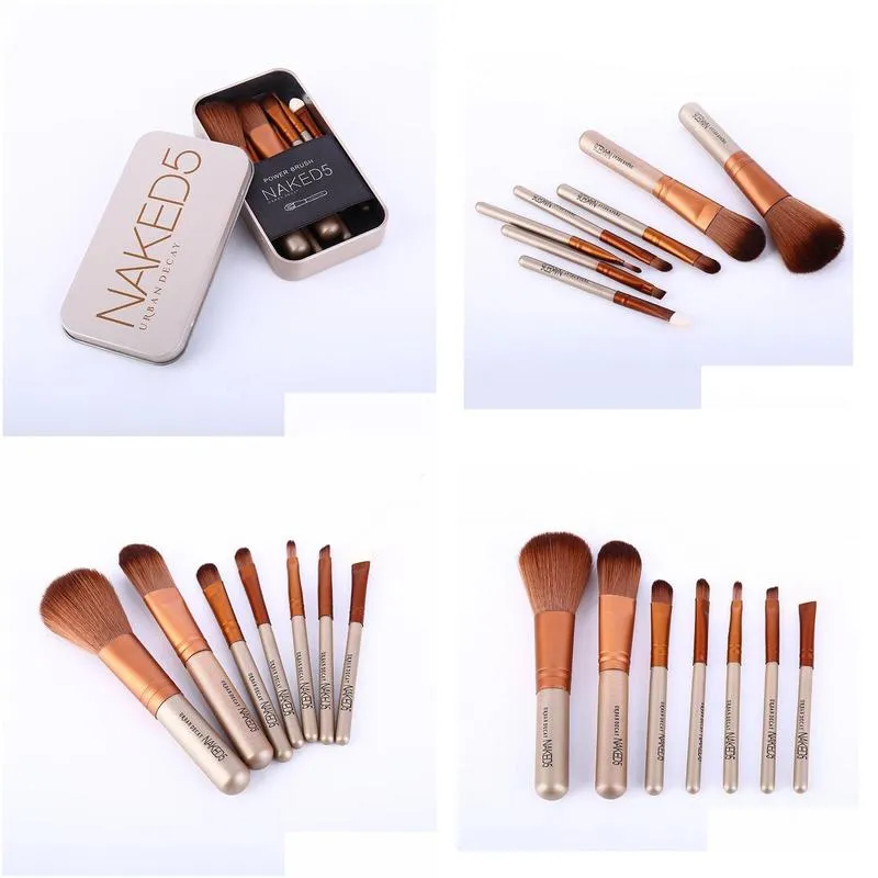 Makeup Brushes 7 Pcs Makeup Brush Beauty Tools Eye Shadow Eyebrow Brushes Eyelash Foundation B Blending Beauties Make Up Drop Delivery Dhg1N