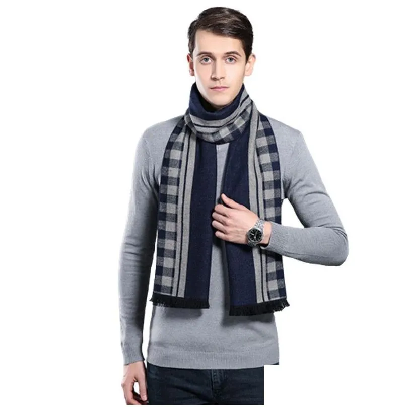 Scarves Cashmere Silk Scarf Designer Silken Scarves 2023 Fashion Luxury Shawl Long Neck Winter Wool Scarfs Men Scarve 180 30Cm W-11 Dr Dh1Dn