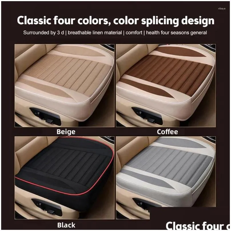 car seat covers all seasons cover breathable flax front protective cushion universal luxury driver`s decorative accessories