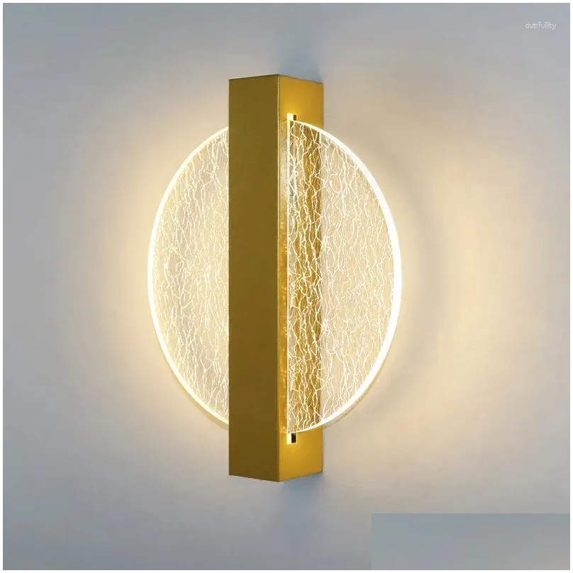 Wall Lamps Simple Modern Luxury Acrylic Indoor Surface Mounted Led Bracket Lamp Home El Decorative Bedside Lights Drop Delivery Dhzot