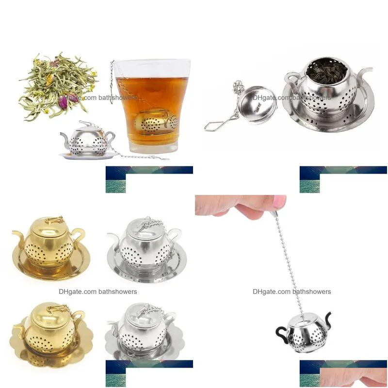 stainless steel teapot shape tea infuser spice flower tea strainer herbal filter kitchen teaware accessories tea ball teesieb