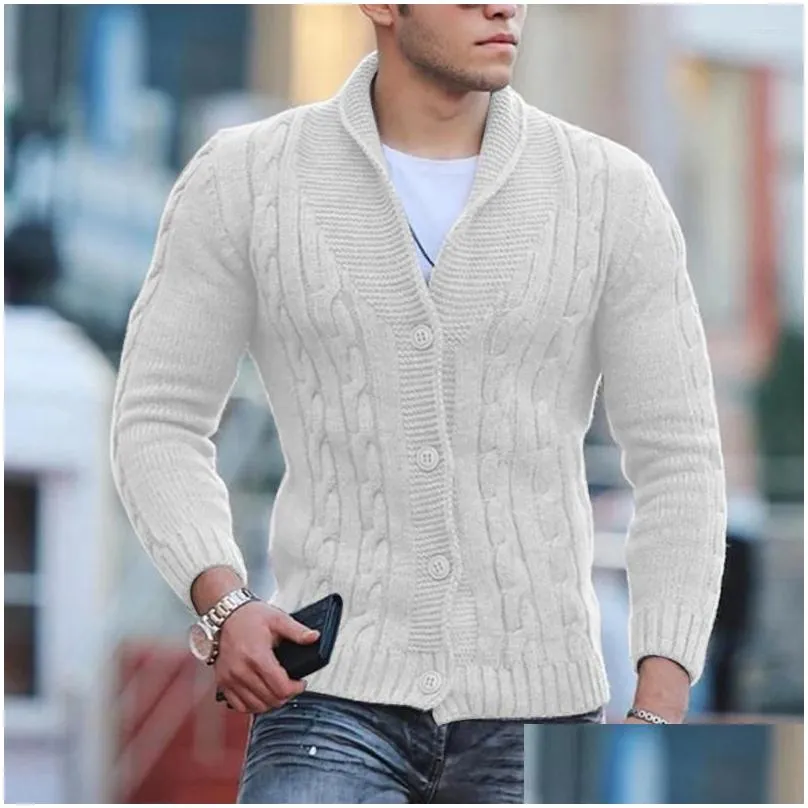 men`s sweaters cross border supply amazon european and american autumn winter fashion lapels long sleeved slim fit knitwea