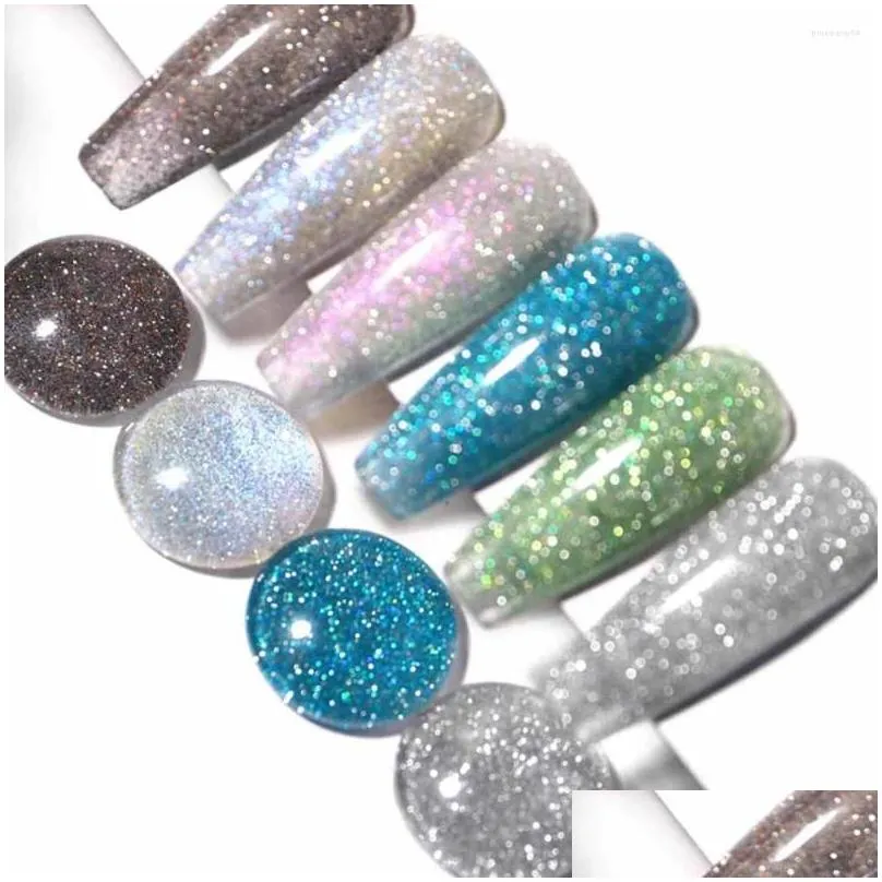 nail gel 8ml diamond dazzling varnish hybrid semi permanent base for top polish painting glitter manicure art