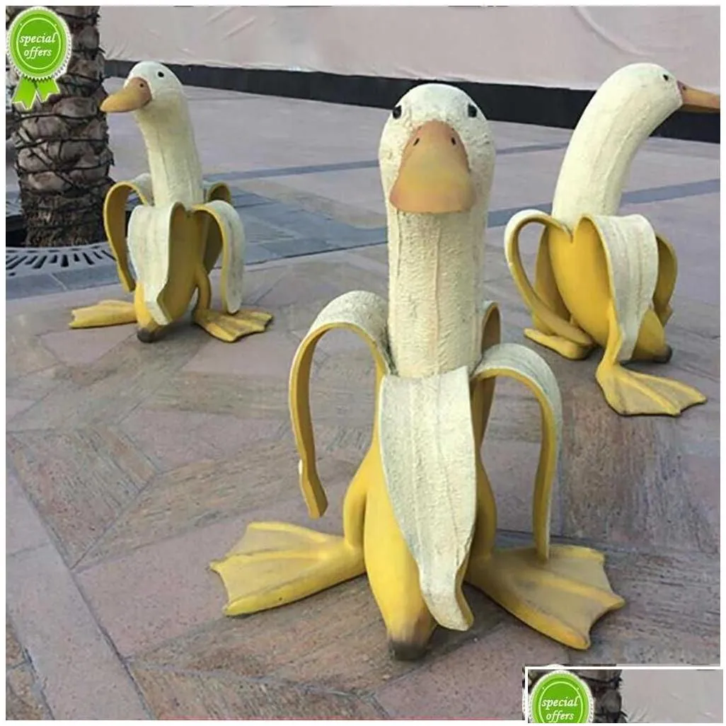 garden decorations banana duck creative decor scptures yard vintage gardening art whimsical peeled home statues crafts drop delivery