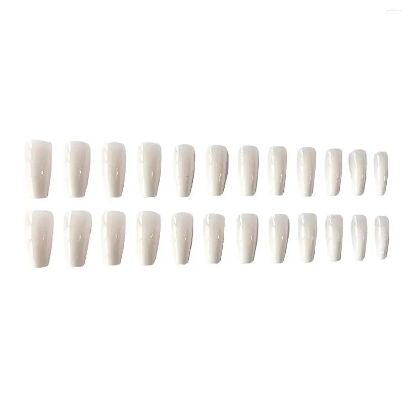 false nails long white solid color artificial nail decoration diy press-on for professional salon supply