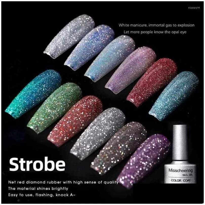 nail gel 8ml diamond dazzling varnish hybrid semi permanent base for top polish painting glitter manicure art