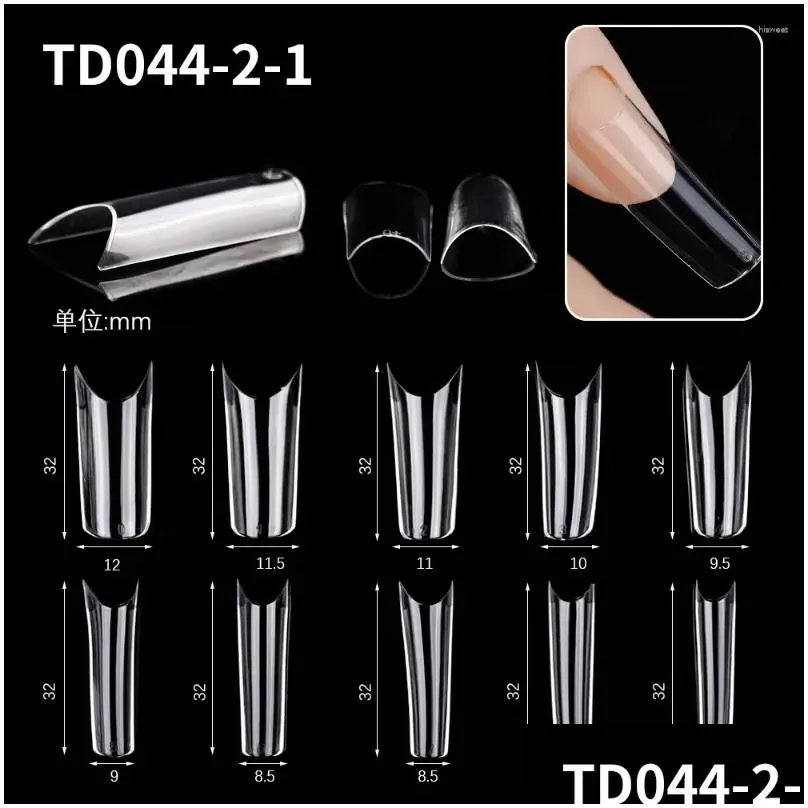 false nails 500/600pcs acrylic press on art tips full cover clear coffin gel extension system fake nail manicure tool