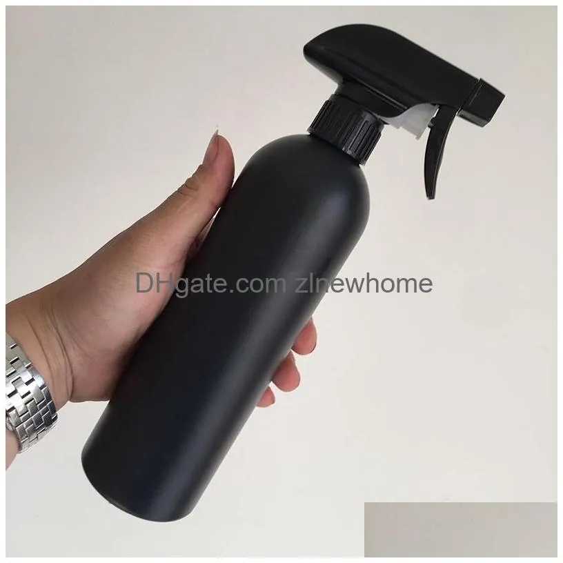 wholesale 500ml disinfectant alcohol refillable spray bottles large capacity black color plastic packaging bottles for travel bottle