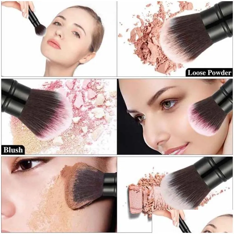 laura gellers  retractable laura geller makeup brush black kabuki professional make up brushes