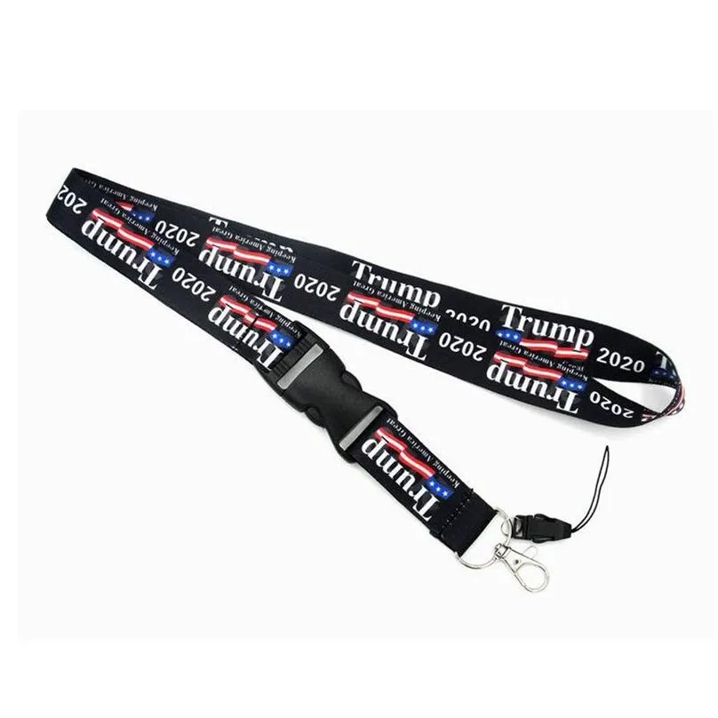 2024 trump us flag lanyard chest card party gift strap removable flags of the united states key chains string save america again 4