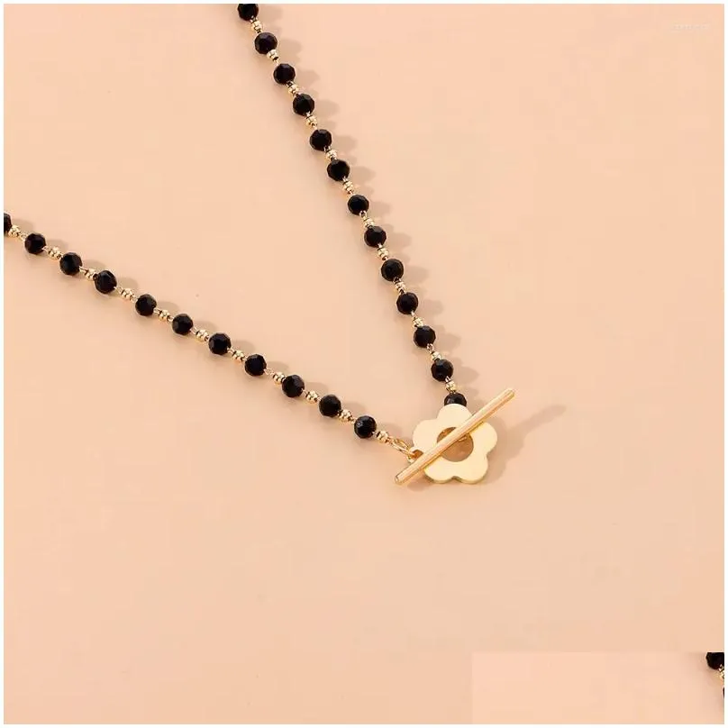 choker temperament short necklaces ot buckle black crystal female women clavicle chain jewelry bead necklace