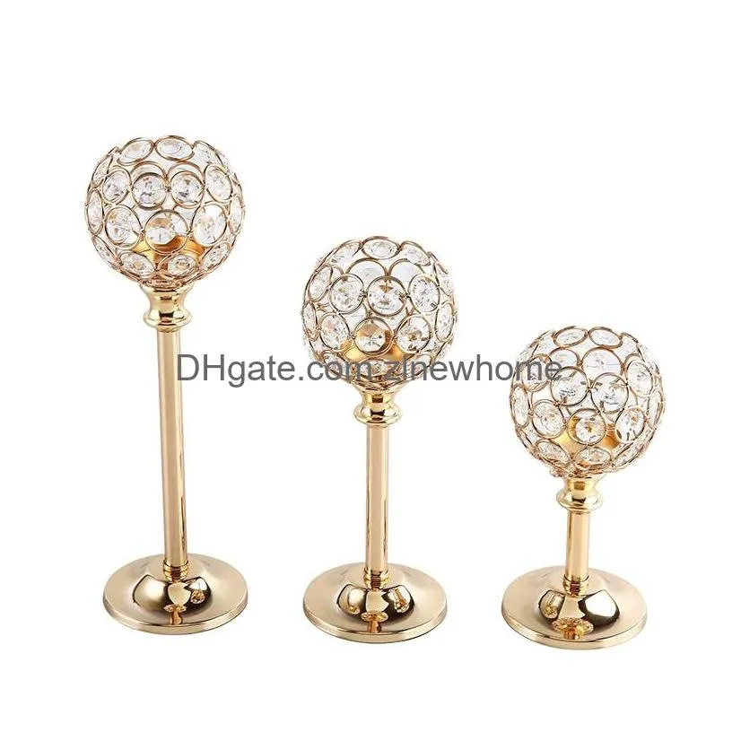 mini crystal candle holders elegant candlelight dinner wedding party decoration