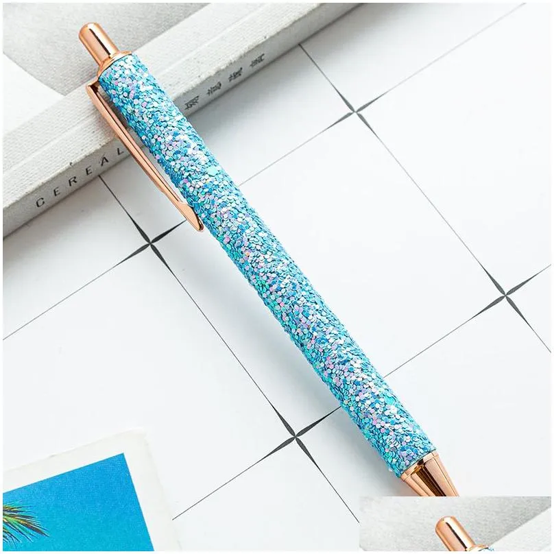 Ballpoint Pens Wholesale Leopard Press Office Cartoon Pen Diy Metal Ball School Student Supplies Drop Delivery Business Industrial Wr Dhcye