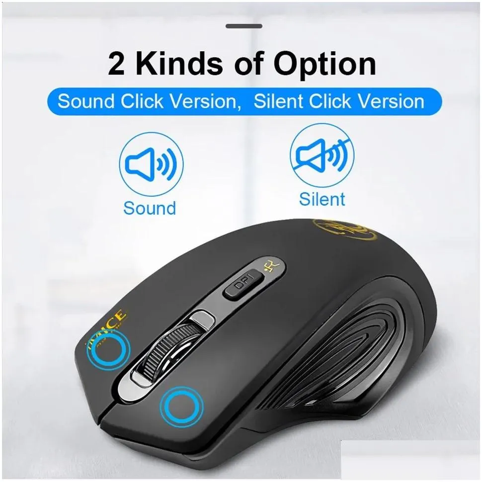 usb wireless mouse 2000dpi usb 2.0 receiver optical computer mouse 2.4ghz ergonomic mice for laptop pc sound silent mouse 240119