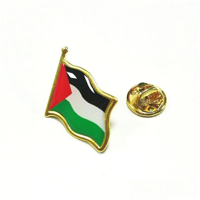 Party Favor 50Pcs Palestine Flag Pin Brooch Country National Emblem Badge Lapel Pins Metal Badges Drop Delivery Home Garden Festive Pa Dhfma