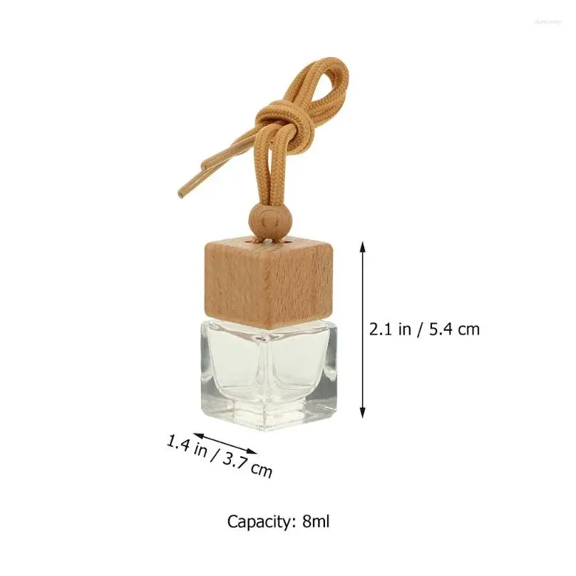 pcs empty wooden bottle square lid  oil diffusers refillable car air freshener perfume bottles