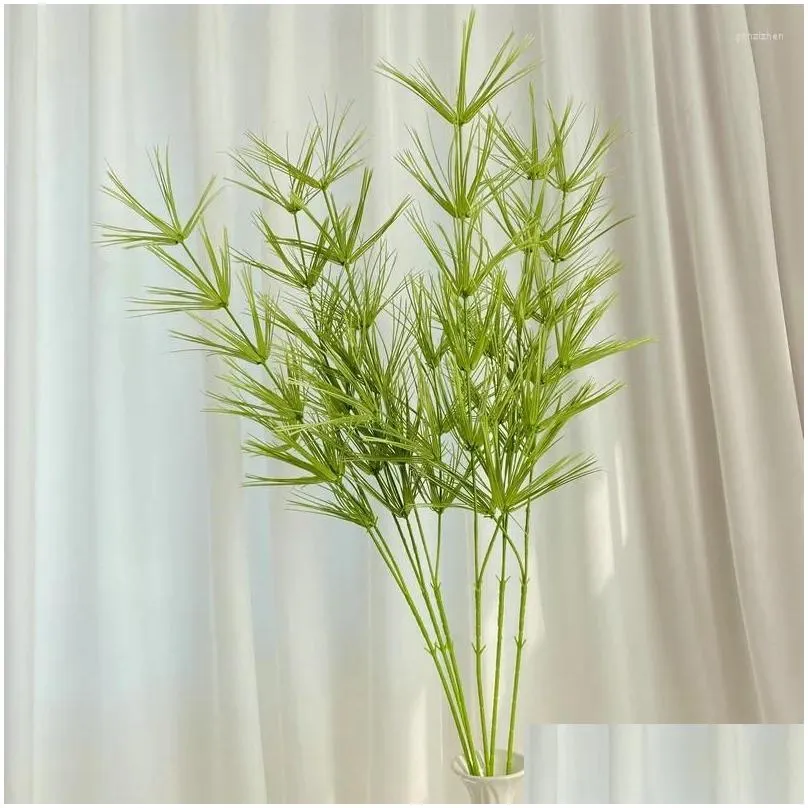 decorative flowers bamboo indoor home room decoration accessories branches green artificial rattan leaves for wedding flower office