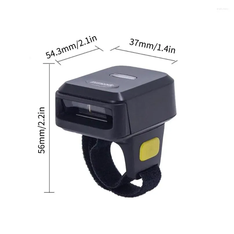 portable 1d/2d barcode scanner finger handheld wearable ring bar code reader bt wireless wired connection with offline storage