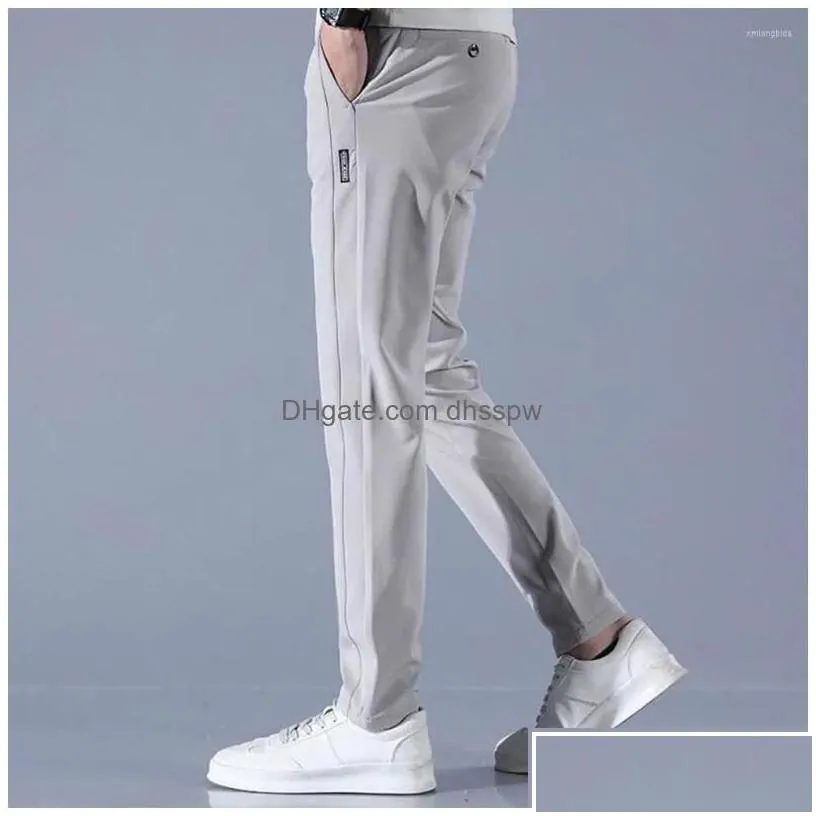 mens pants golf trousers quick drying long comfortable leisure with pockets stretch relax fit breathable zipper design drop delivery