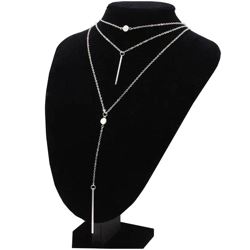 chains lxoen vintage chain chokers necklaces fashion multi layer crystal punk necklace statement bohemian jewelry for women gift