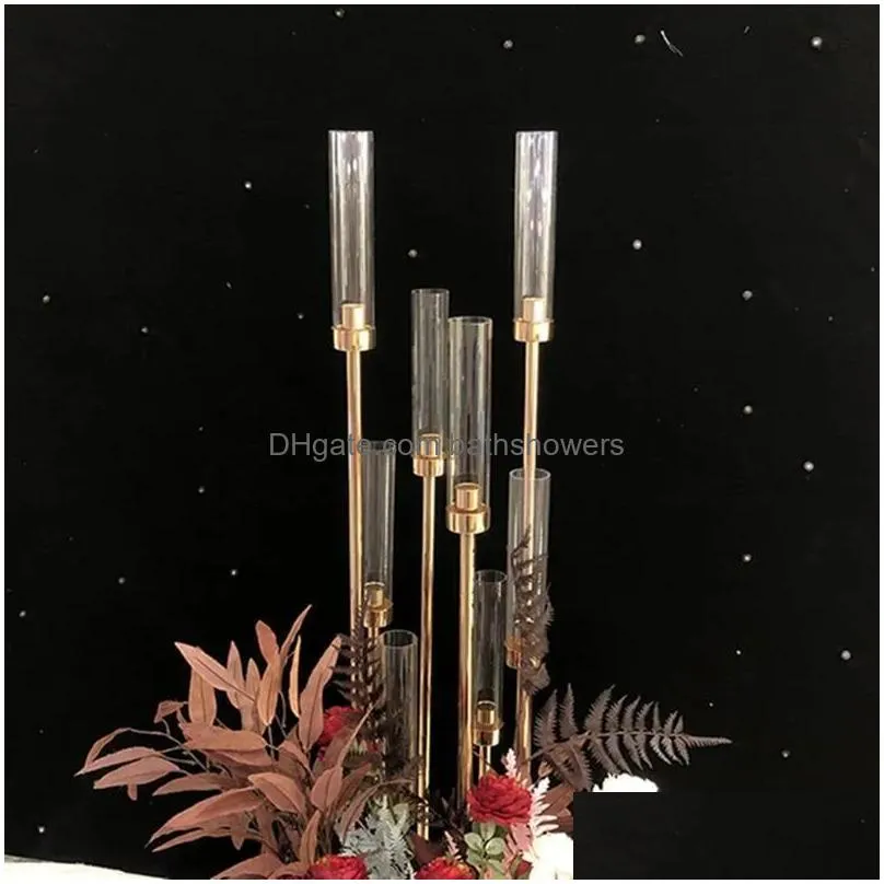 top metal candlesticks flower vases candle holders wedding table centerpieces candelabra pillar stands party decor road lead