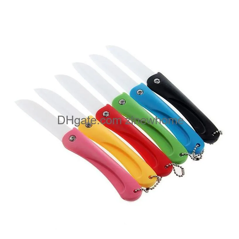 foldable ceram ceramic knife gift knifes pocket ceramic folding knives kitchen fruit vegetable paring parer with colourful abs handle