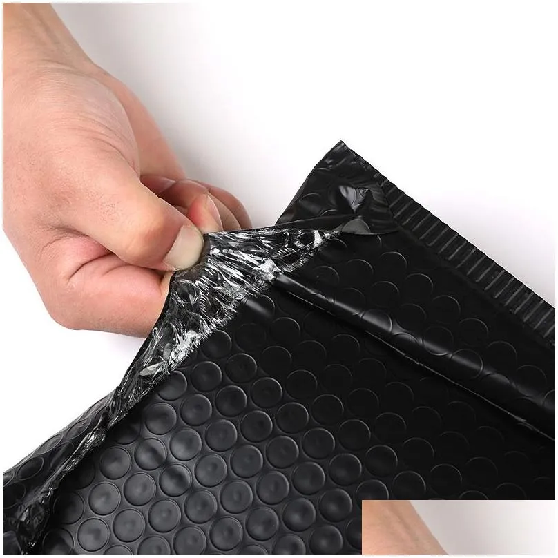 Packing Bags Wholesale Bubble Envelop Self Seal Black Foil Mailer For Gift Packaging Lined Poly Wedding Bag Mailing Envelopes Drop Del Dhzjc