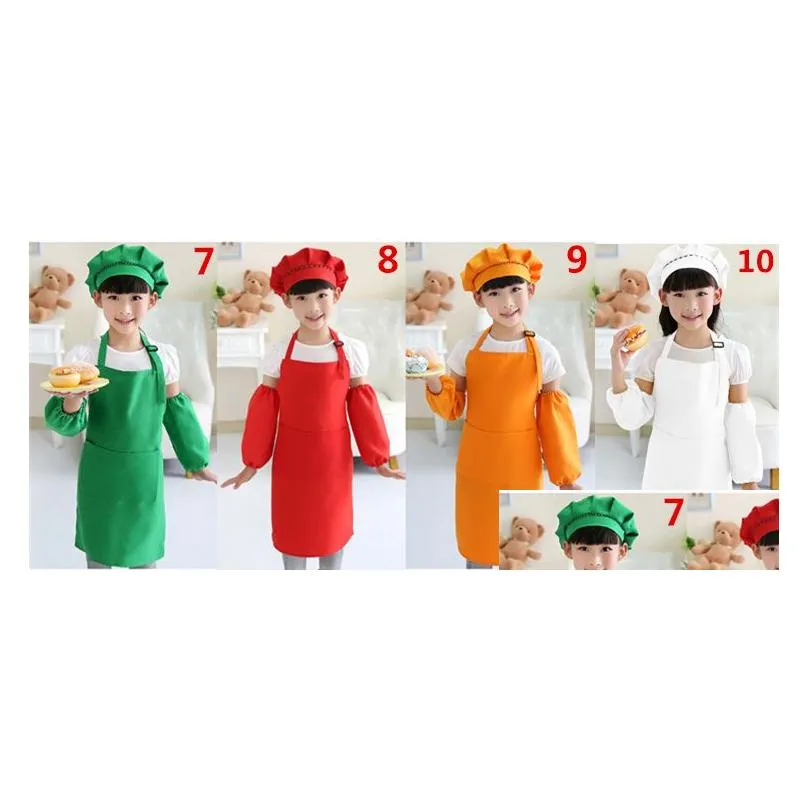 Aprons Kids Aprons Pocket Craft Cooking Baking Art Painting Kitchen Dining Bib Children 10 Colors Drop Delivery Home Garden Home Texti Dhxam