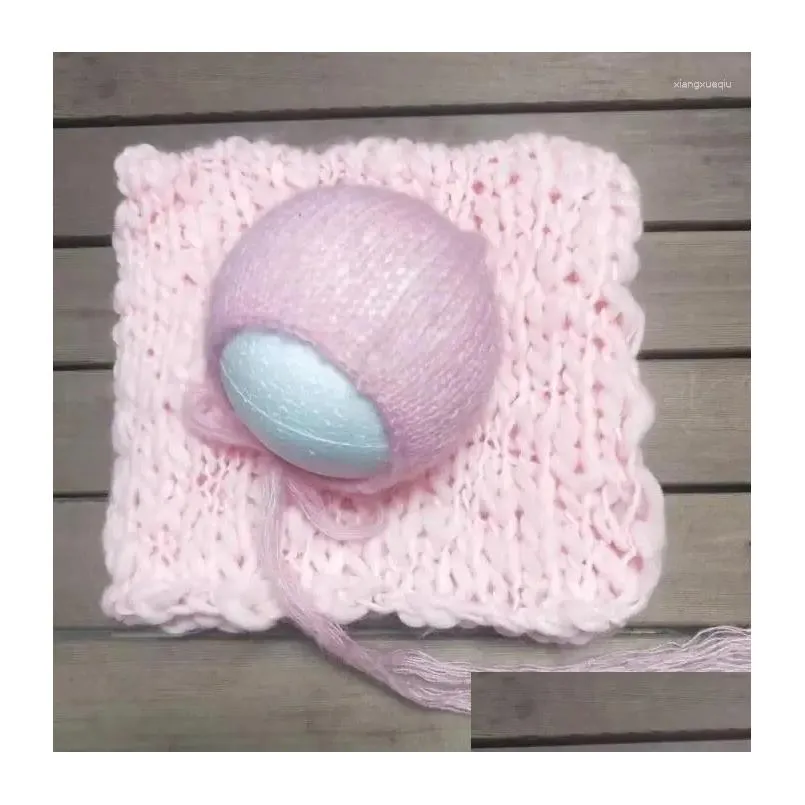 blankets 50 50cm handcraft acrylic fiber blanket hat basket stuffer filler born baby pography background
