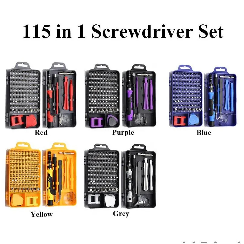 Other Vehicle Tools 115/25 In 1 Screwdriver Set Mini Precision Mti Computer Pc Mobile Phone Device Repair Insated Hand Home Drop Deliv Dhazm