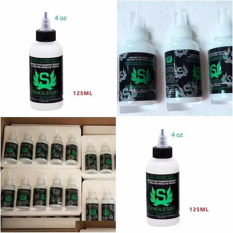 Airbrush Tattoo Supplies Supplies Wholesale Tattoo Stencil Application Cream Stuff 4Oz Bottle Thermal Transfer Solution Drop Delivery Dh2Sj