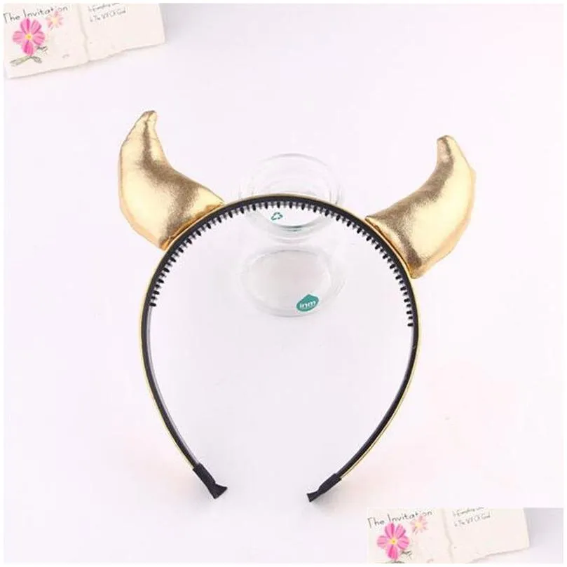 Christmas Decorations Headband Deer Antler Devil Horn Cartoon Hairbands Kids Adts Hair Party Dress Christmas Halloween Navidad1314X Dr Dhe2J