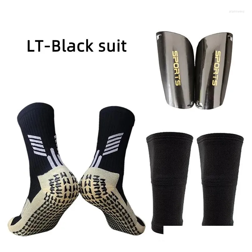 knee pads all season a set sports equipment anti slip soccer socks adult football shin guards with pocket leg sleeves support sock