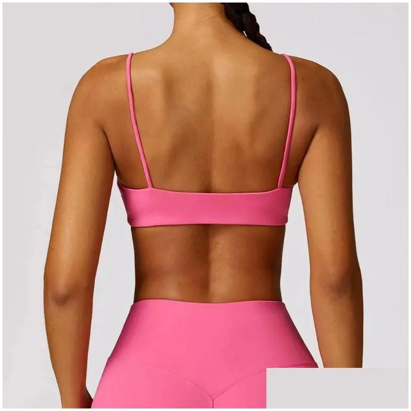 yoga outfit breathable top sexy fitness women bra shockproof crop push up sport underwear gym workout beauty back
