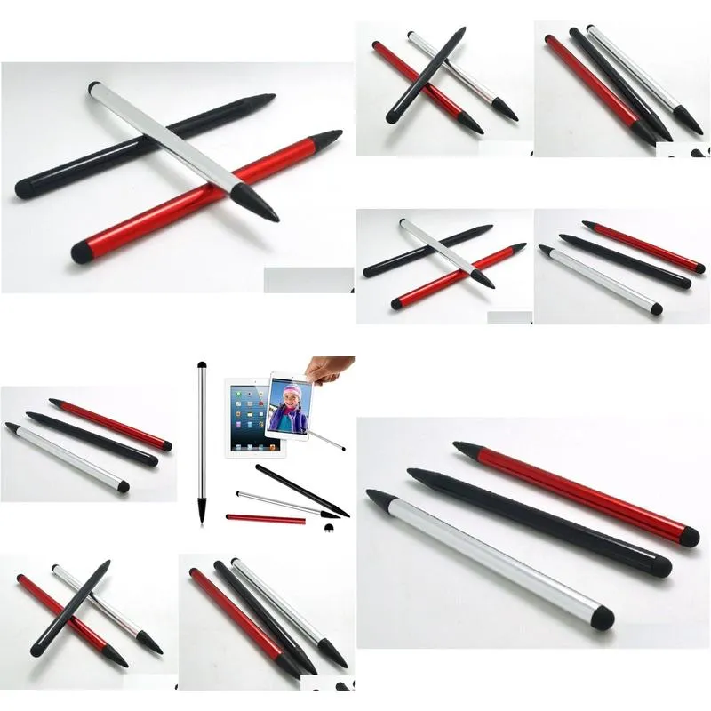 high quality capacitive resistive pen touch screen stylus pencil for samsung pc phone black white red