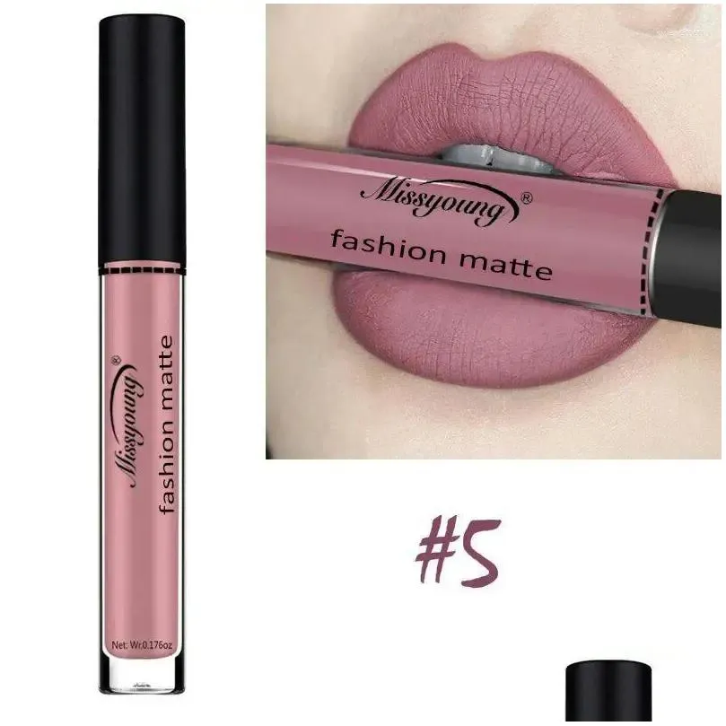 lip gloss lips makeup black red lipstick tube 18 colors velvet matte cosmetics tint waterproof glaze