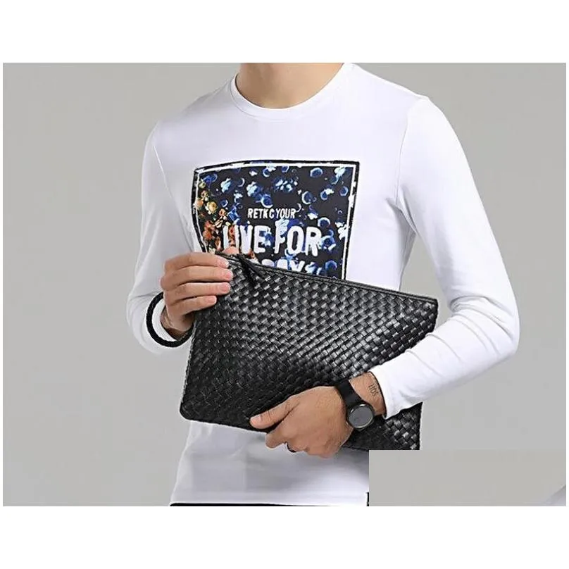 ipad clutch case bag hand-woven pu envelope package