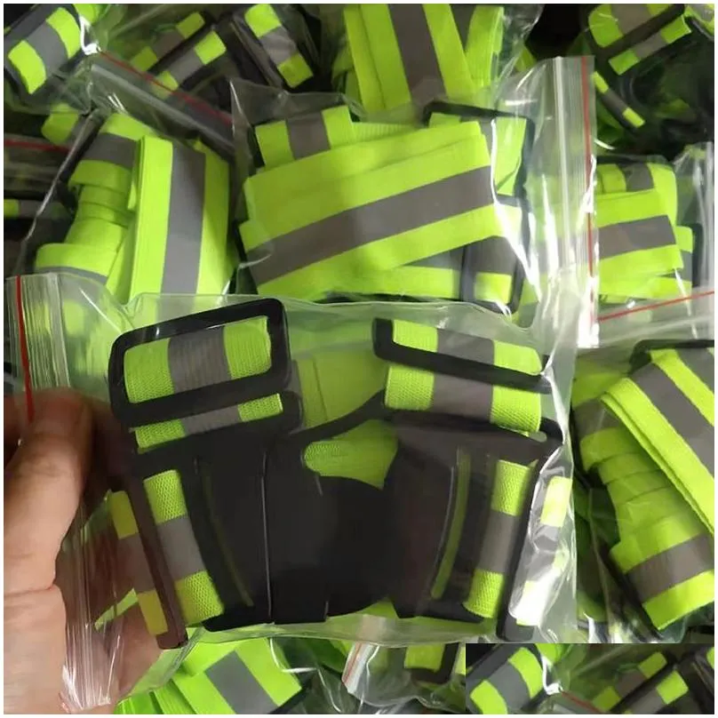 wholesale safety gear reflective vest clothing high visibility day and night adjustable elastic strip vest jacket 12 colors