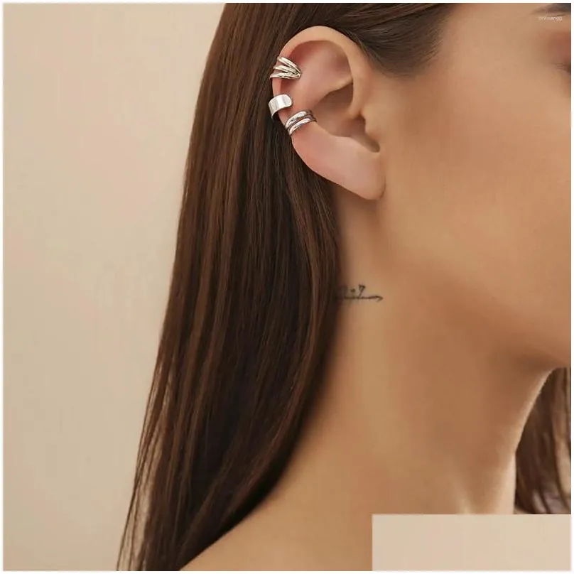 backs earrings purui trendy geometric clip set for women no piercing fake cartilage ear cuff girls party jewelry wedding