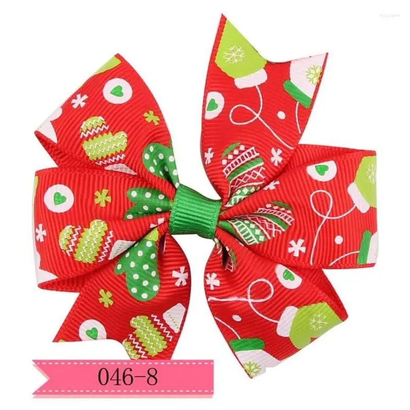 hair accessories 1pcs 8cm christmas bow grosgrain ribbon clip head wear 046